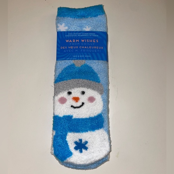 Bath & Body Works Shea Infused Socks Warm Wishes From Chilly Snowman New - Picture 1 of 4